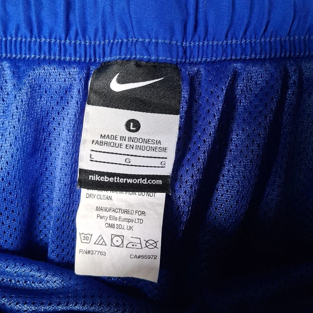 Nike Volley Swim Shorts Men Size Large X 8.5 Blue Drawstring Pockets Mesh Lined